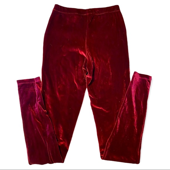 ASOS Red Velvet Leggings — Size 4 - Picture 3 of 5